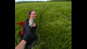 Preview 1 of Dimpi Mahajan - Deep throating POV blowjob in a field