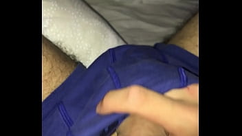 Preview 2 of Vidio Bokep Horny Japanes - teen 18 year old cumming on my boxers before going to bed