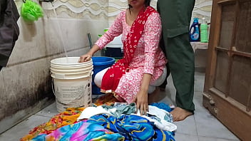 Preview 1 of Xxx Video 15 Hd 2017 - Bhabhi Fucked While Washing Clothes in the Bathroom Risky Outdoor