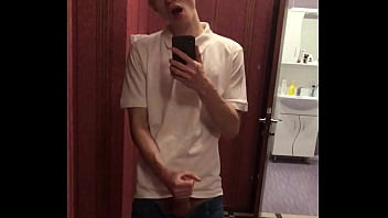 Preview 2 of Sepeda Dildo - Dream Boy Beautifully Masturbates on himself in the Mirror / Big Dick 23cm