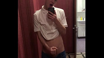Preview 3 of Sepeda Dildo - Dream Boy Beautifully Masturbates on himself in the Mirror / Big Dick 23cm