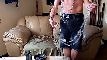 Preview 2 of Welsh Milf Doggy Style - Pain Freak- Playing with my nipple chains for pain