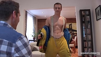 Preview 1 of Sexy Kalse - Maskurbate - Stripper Hunk Shows Off His Huge Uncut Dick