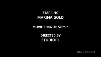 Preview 4 of Old Man Vs Girl Sxx - Cute Teen Marina Gold 4on1 FIRST Anal Sex scene and Nasty Cumshots Swallowed MS117
