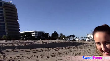 Preview 3 of Catch With Mom - Bikini teens sucking and fucking a strangers big dick