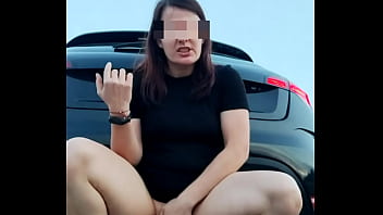 Preview 3 of Mao Mao - Lika Lax fucks herself and squirts right on the highway endlessly cums