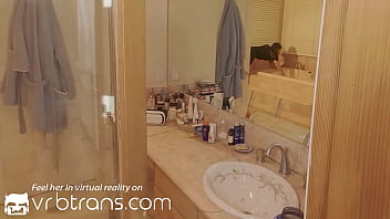 Preview 1 of Teacher Cina - VRBTRANS Sexy Jacuzzi Show With Juicy Finish