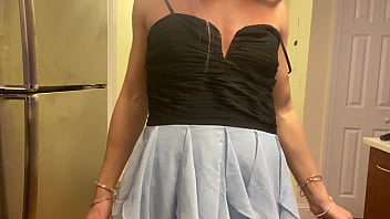 Preview 3 of Omegle Teen Feet Reaction - Crossdressing into Prom Queen