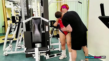 Preview 2 of Open Blue Film Hot Sexy - Gym MILF gets fucked by pervert