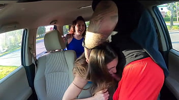 Preview 4 of Sexcom Tamil Ht - Step Sisters Seduce Handsome Uber Driver In Public