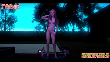 Preview 4 of Water Sex Latex Catsuit - Lorrey pool part 3 Dancing and Riding video Public Cen cut 4 [TeenX]