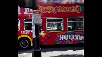 Preview 1 of Rubber Mistress Domina7 - Teen Blonde Babe EMMA STARLETTO gets creampied on Hollywood Blvd