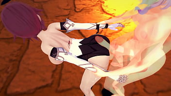 Preview 2 of Holly Green Porn - Futa Genshin Impact - Rosaria gets creampied by Ganyu - 3D Hentai