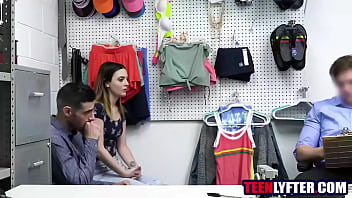Preview 1 of Jessa Rhordes - Teen thief fucked by cop infront of her BF