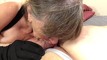 Preview 3 of Dad Fan - Granny Carmen: Elegant Gloved Cocksucking,  Deepthroating Slut POV