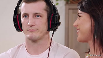 Preview 2 of Puba Lesbian - Dirty Stepmom Riley Jacobs fucks gamer Stepson