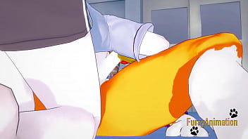 Preview 2 of Carisha Sexy Hot - Digimon Yaoi - Renamon &amp_ Gatomon blowjob and bareback with creampie - Japan Anime Manga Yiff Gay