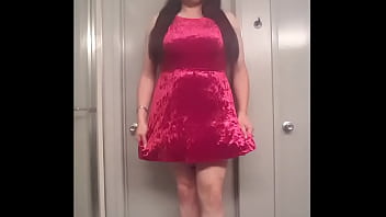 Preview 1 of La Rusa Marina Berezina - Burgundy Velvet Crush Outfit Video