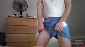 Preview 4 of Tube Porn Divinecarla - You crossdresser secretary in blue shorts