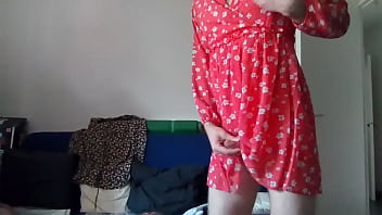 Preview 4 of Ode To Mariam - Crossdresser secretary in a cute flower dress for summer