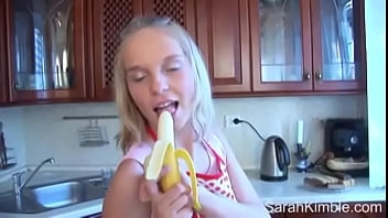 Preview 2 of Sunny Lion Blue Film - Kitchen cooking with Sarah Kimble and her small tits