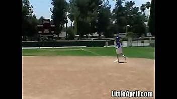 Preview 1 of Mistress Forces Blowjob - Little April Plays With Herself After A Game Of Baseball