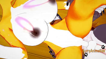 Preview 3 of Adrina Checkik - Digimon Hentai - Taomon &amp_ Grey Fox handjob,  boobjob,  blowjob and fucked 2/2 - Yiff Manga Anime Japanese Porn