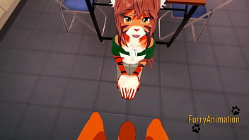 Preview 3 of Fisy Meaty - Furry Futanari Hentai 3D - Dog Futanari and Tiger Girl blowjob and fucked with creampie - Anime Manga Japanese Yiff Cartoon  Porn