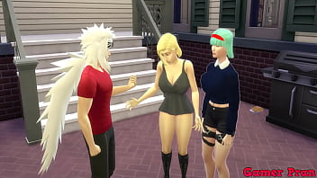 Preview 1 of Randy Johnson - Anime ecchi Cap jiraiya follando al aire libre con bulma y numero 17 ve como le es infiel a vegeta tambien se quiere unir para hacer un trio