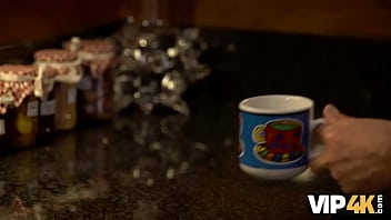Preview 1 of Mama Xxx 50 - VIP4K. After drinking tea chick and her old husband make love on sofa
