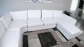 Preview 1 of Xxx Boob Suck Video - Playful Nicole enjoys cock on her first casting