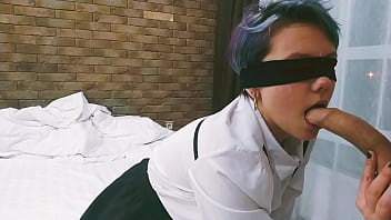 Preview 3 of Granny Teaches Grandson - Hot blowjob in the hotel from a young student