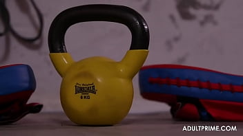 Preview 1 of Mom Teaches Son To Kiss - Rough fitness instructor