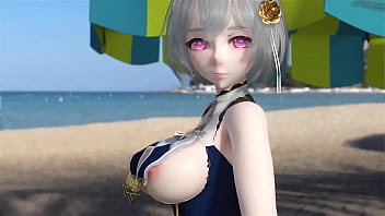Preview 1 of Women Pigs Farm - 【Azur Lane MMD 60FPS】Good-night Kiss&mdash_SiriusBlue【016】[soft body] (491033063)
