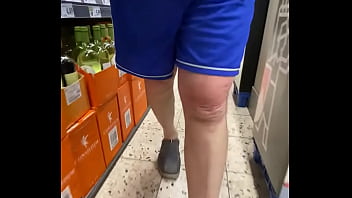 Preview 2 of New Copuls - Old man in shorts keeps flashing cock in supermarket with cum