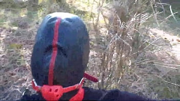 Preview 2 of Xxx Katari Kapoor Vedio - Tied to a tree on a sexy outfit,  masked and outdoor deepthroat with no mercy