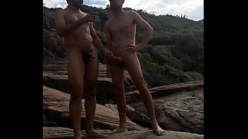 Preview 2 of One Gal 3 Guys - Praia de nudismo