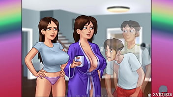 Preview 3 of Shemale Mustrabation - SUMMERTIME SAGA #12 &bull_ Watching the neighbour milf doing yoga?