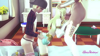 Preview 3 of Czech Hospital Masage - Yaoi Femboy Yuki 3D - Yuki blowjob and fucked in a threesome - Sissy femboy manga anime Japanese Gay Video