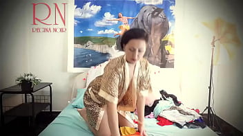 Preview 2 of Amlu Anuty - Housewife laid out sexy lingerie and outfits on the bed. She tries on panties,  corsets,  bras,  socks,  stockings,  tights,  peignoir. 1