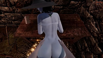 Preview 1 of Russian Mom Son Sexcom - POV fucking the hot vampire milf Lady Dimitrescu in a sex dungeon. Resident Evil Village 3D Hentai.