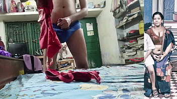 Preview 3 of Indian Couple Romance And Fuck - Makeup man cuming on Indian saree models blouse