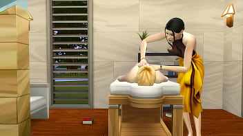 Preview 2 of Sexxxx Anty - Asian step Mom Gives Erotic Massage To Her Son Who Visited The Salon Not Knowing That She Works There As A Masseuse