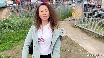 Preview 1 of Older Lady 56 Years Ago - GERMAN SCOUT - ANAL DEFLORATION SEX FOR CURLY HAIR TEEN JULIA BACH AT PICKUP CASTING