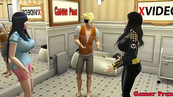 Preview 2 of Lene Roxxy - Sexo Grupal Cap 6 Naruto y su Madrastra hinata e Conocida hanabi queda no pueden salir del ba&ntilde_o terminan montandose un encuertro con su  Vecina