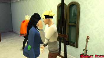 Preview 2 of Pashto Nadia Gull Xix Video - Familia Pervertida Cap 9 boruto habla con su padre naruto que hagan un trio con su novia sarada que ella quiere tener dos pollas adentro de ella que la llene toda de leche