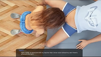 Preview 4 of Mom Cream Ped - 27 - Milfy City - V0.6e - Part 27 - First blowjob from my little stepsister,  she swallows all (dubbing)