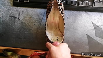 Preview 2 of Huge Boob Slip - Cuming into panter high heels