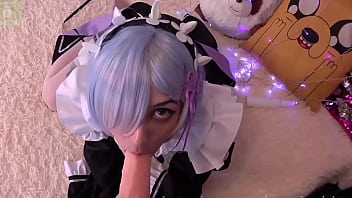 Preview 2 of Selection Bakxxx - Rem gets dildo in ass cosplay