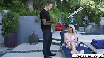 Preview 1 of Pragnet Girl Delivery - TS Kayleigh enjoys sucking her BFs dick
